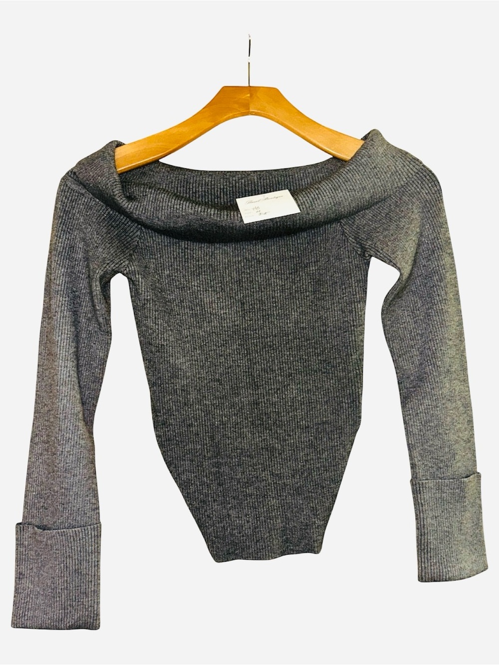 HAZEL Boutique Off-Shoulder Ribbed Sweater NWT